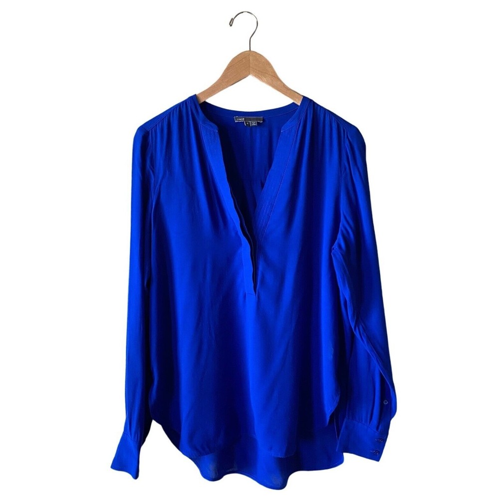 Vince Semi Sheer Tunic Top | Royal Blue | Size 4